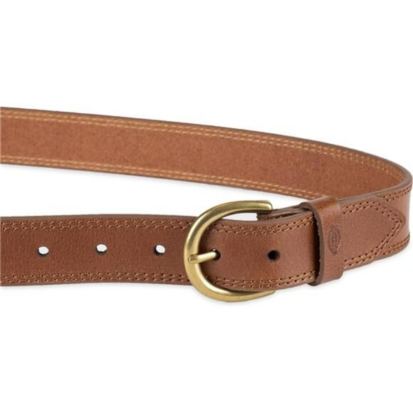 Womens leather belt casual jean workwear belt with round harness buckle for pant - Picture 4 of 6